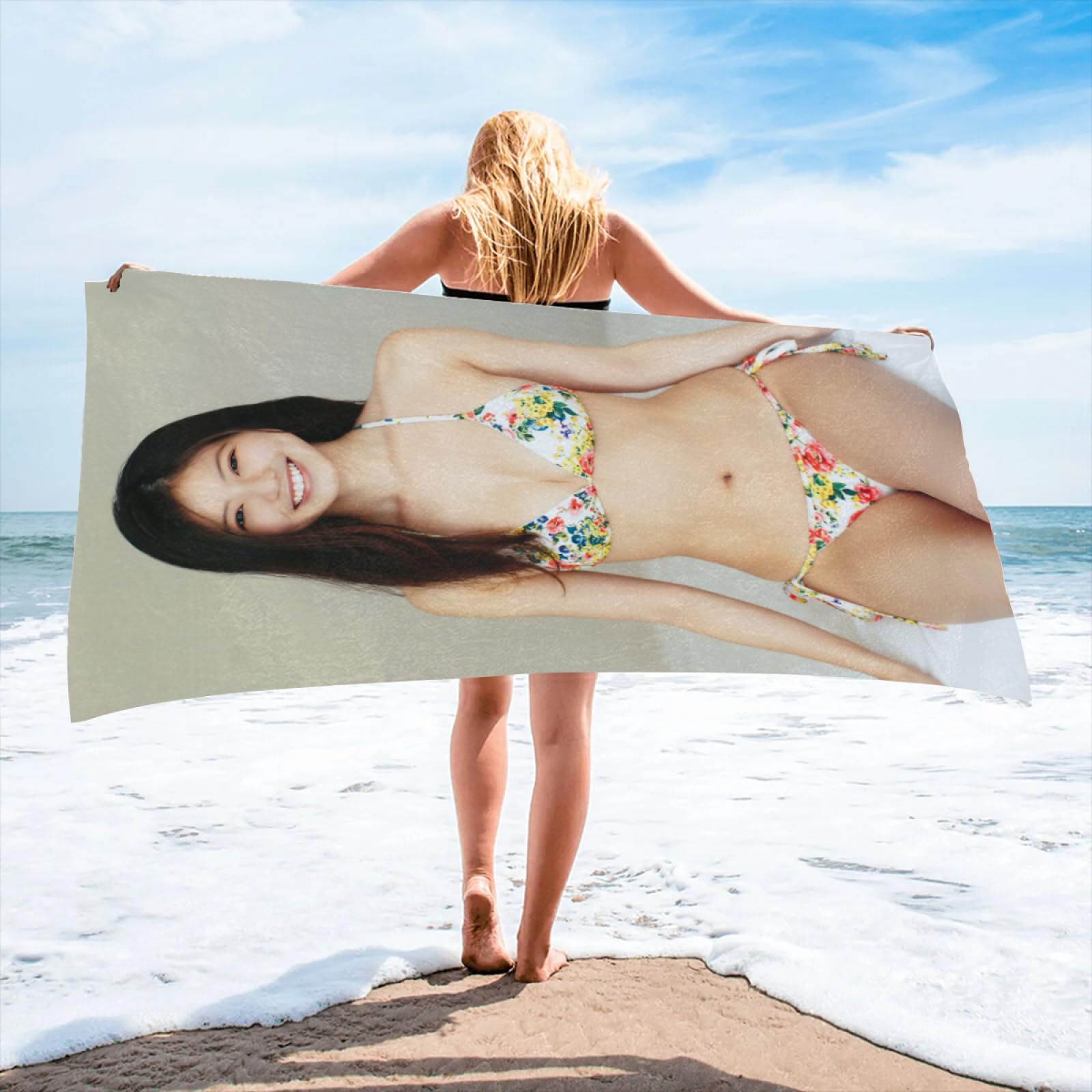 Amazon｜今田美桜 タオル ビーチタオル 大サイズ吸収性通気性 マイクロ